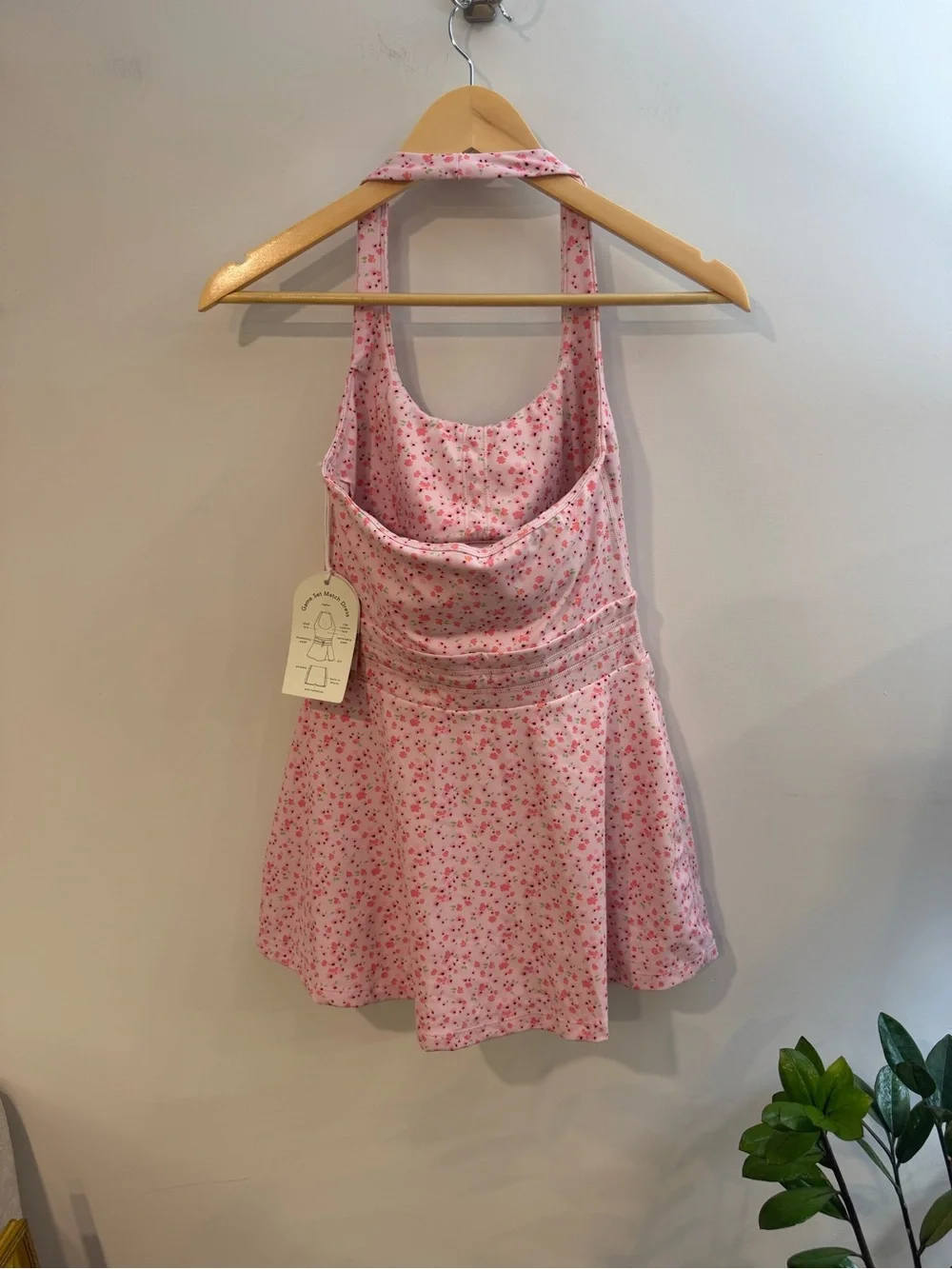 Blogilates Women's Game Set Match Activewear Dress, Pink Floral, NWT
